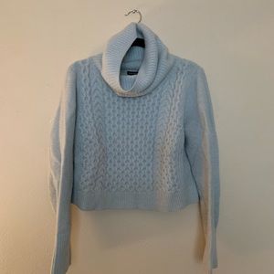 Club Monaco szL baby blue cropped turtleneck